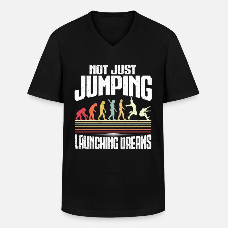 Weitsprung Weitspringen - Männer-T-Shirt mit V-Ausschnitt - Schwarz