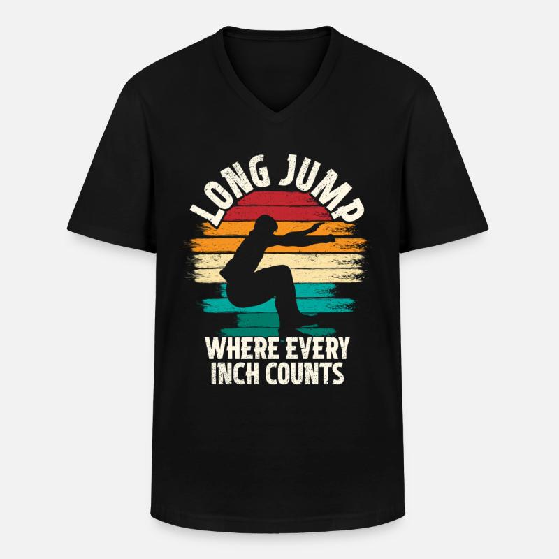 Weitsprung Weitspringen - Männer-T-Shirt mit V-Ausschnitt - Schwarz