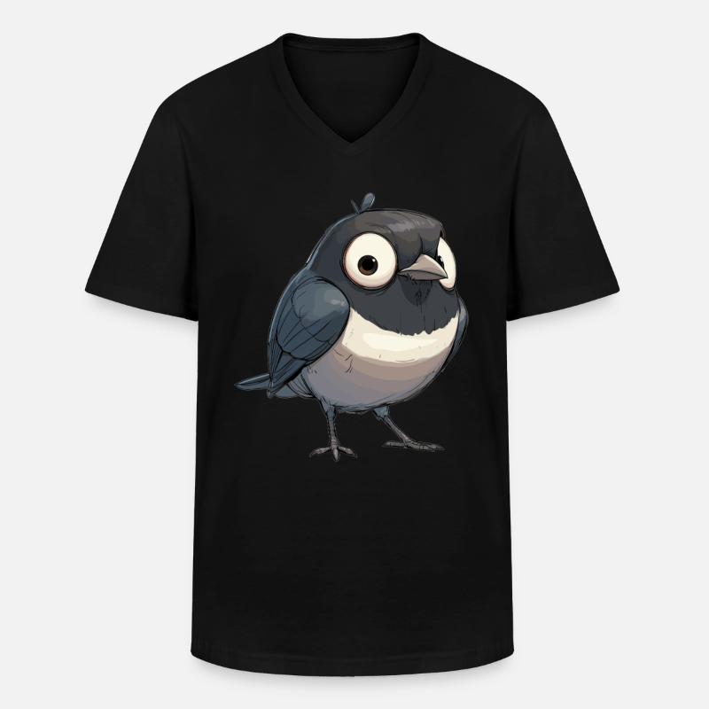 Elstern Elster - Männer-T-Shirt mit V-Ausschnitt - Schwarz