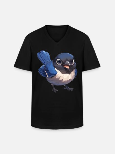 Magpies Magpie - Men's V-Neck T-Shirt - black