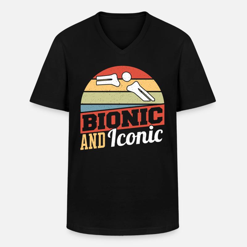 Bionic and iconic - Men's V-Neck T-Shirt - black
