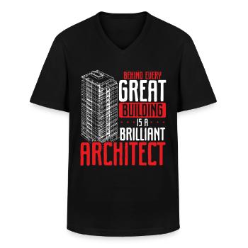 Architecte Architecture Cadeau Étudiant en architecture - T-shirt col V Homme - noir - Devant - AI Model Male 178 dark (178cm)