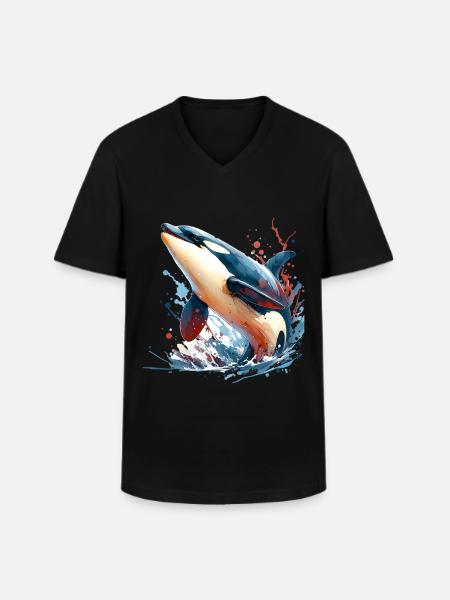 Orca Killer Whale - Men's V-Neck T-Shirt - black