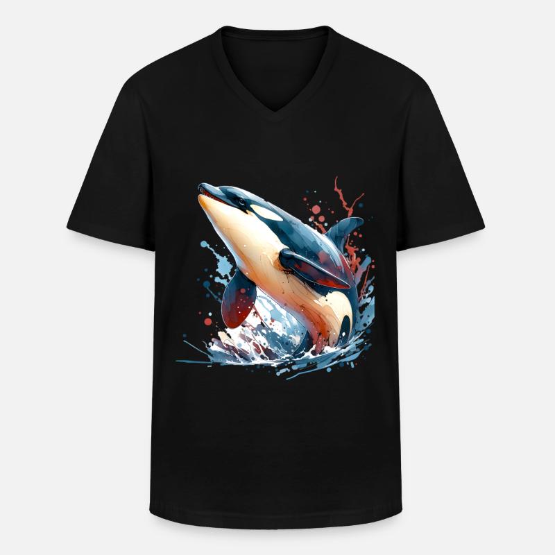 Orca Killer Whale - Men's V-Neck T-Shirt - black