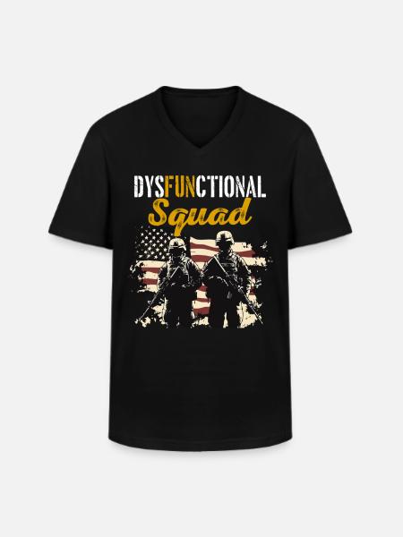 Dysfunktionaler Veteran Dysfunctional Squad - Men's V-Neck T-Shirt - black