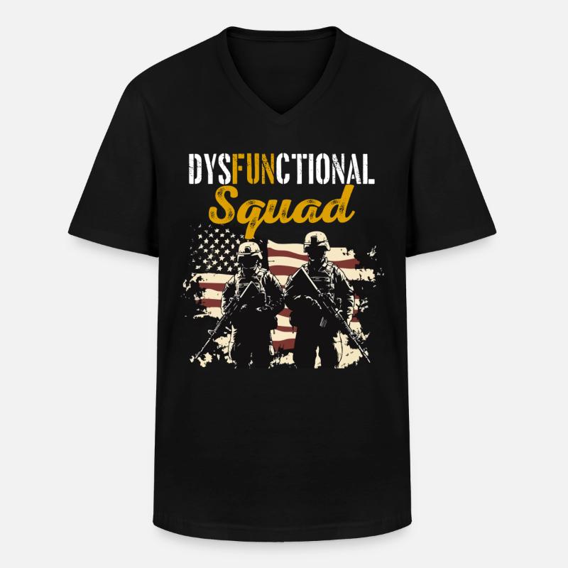 Dysfunktionaler Veteran Dysfunctional Squad - Men's V-Neck T-Shirt - black