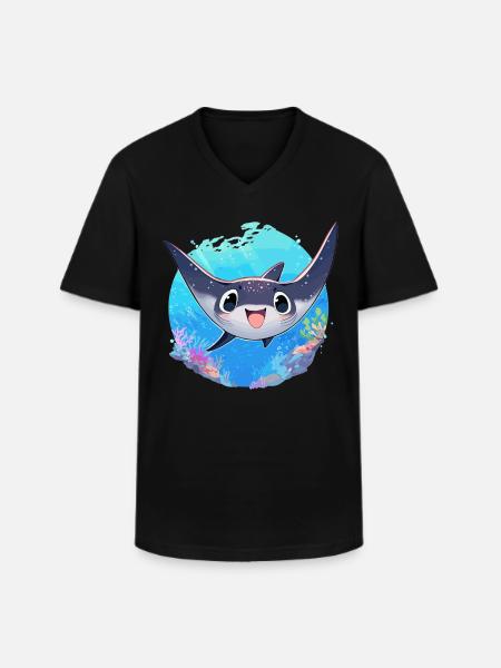 Manta Rays Manta Rays - Men's V-Neck T-Shirt - black