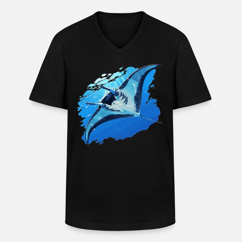 Manta Rays Manta Rays - Men's V-Neck T-Shirt - black