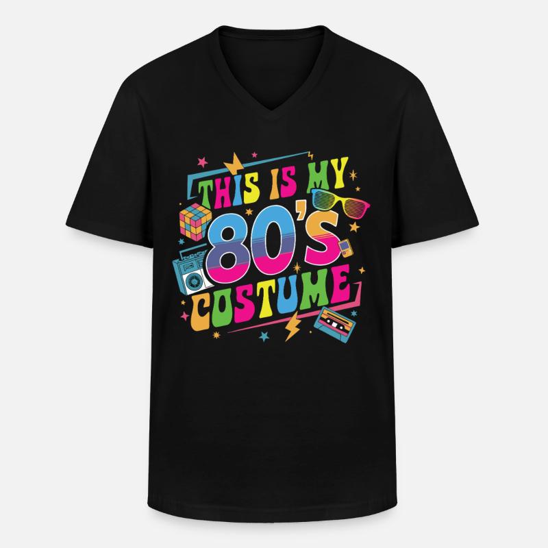 This Is My 80s Costume - Männer-T-Shirt mit V-Ausschnitt - Schwarz