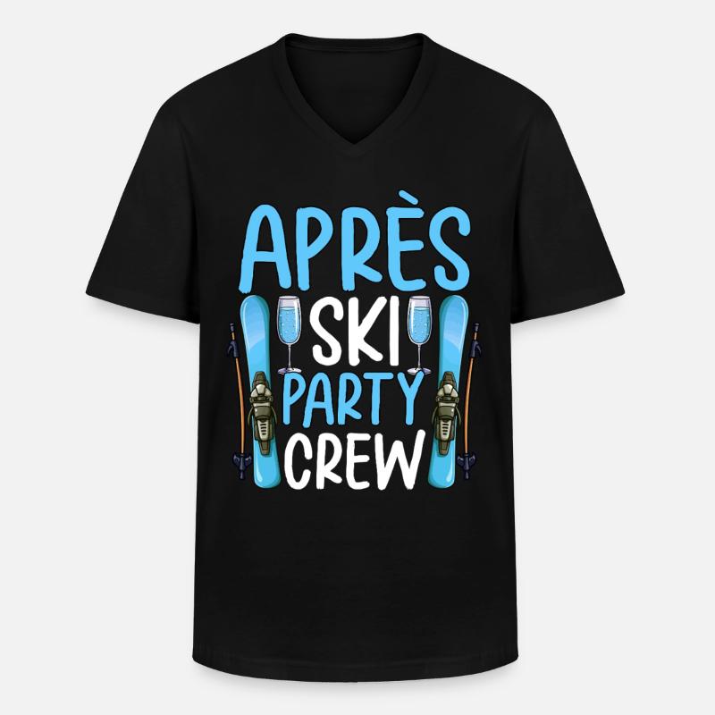 Apres Ski Party Crew - Männer-T-Shirt mit V-Ausschnitt - Schwarz