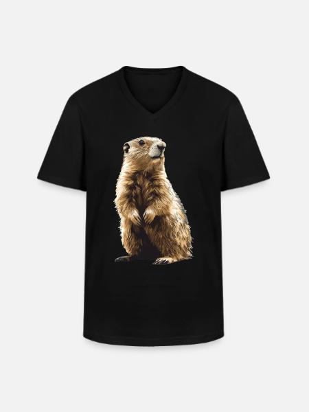 Murmeltiere Murmeltier - Männer-T-Shirt mit V-Ausschnitt - Schwarz
