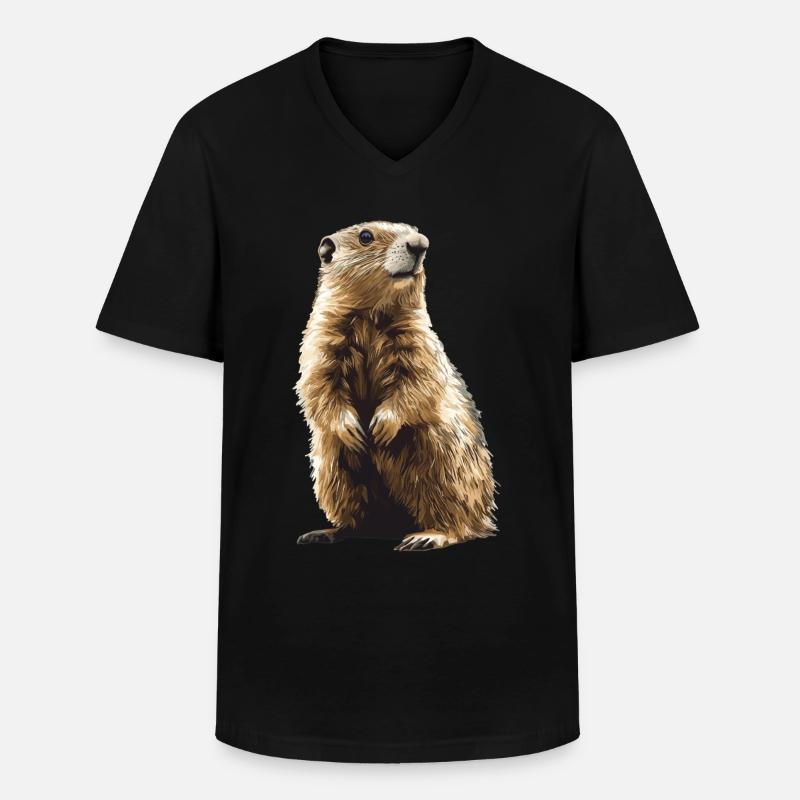 Murmeltiere Murmeltier - Männer-T-Shirt mit V-Ausschnitt - Schwarz