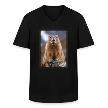 Murmeltiere Murmeltier - Männer-T-Shirt mit V-Ausschnitt - Schwarz - Vorne - AI Model Male 178 dark (178cm)