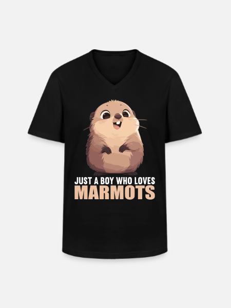 Marmots Groundhog - Men's V-Neck T-Shirt - black