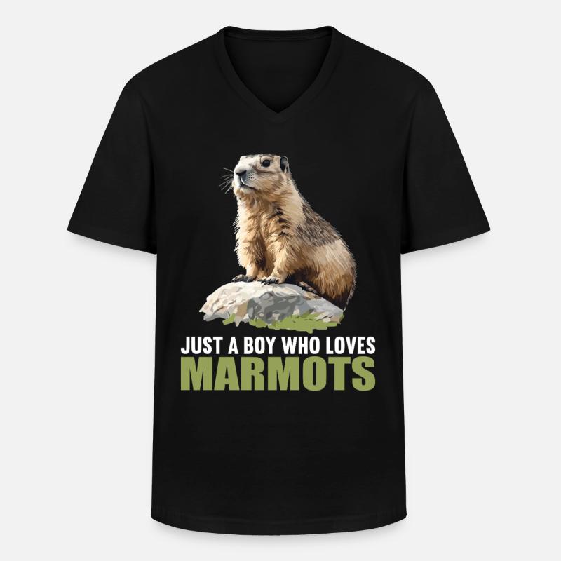 Murmeltiere Murmeltier - Männer-T-Shirt mit V-Ausschnitt - Schwarz