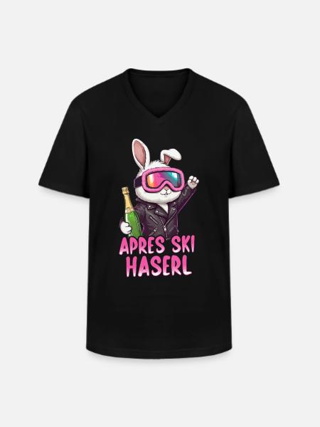 Après-ski bunny - Men's V-Neck T-Shirt - black
