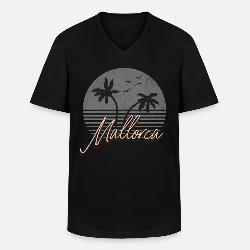 Mallorca - Männer-T-Shirt mit V-Ausschnitt - Schwarz
