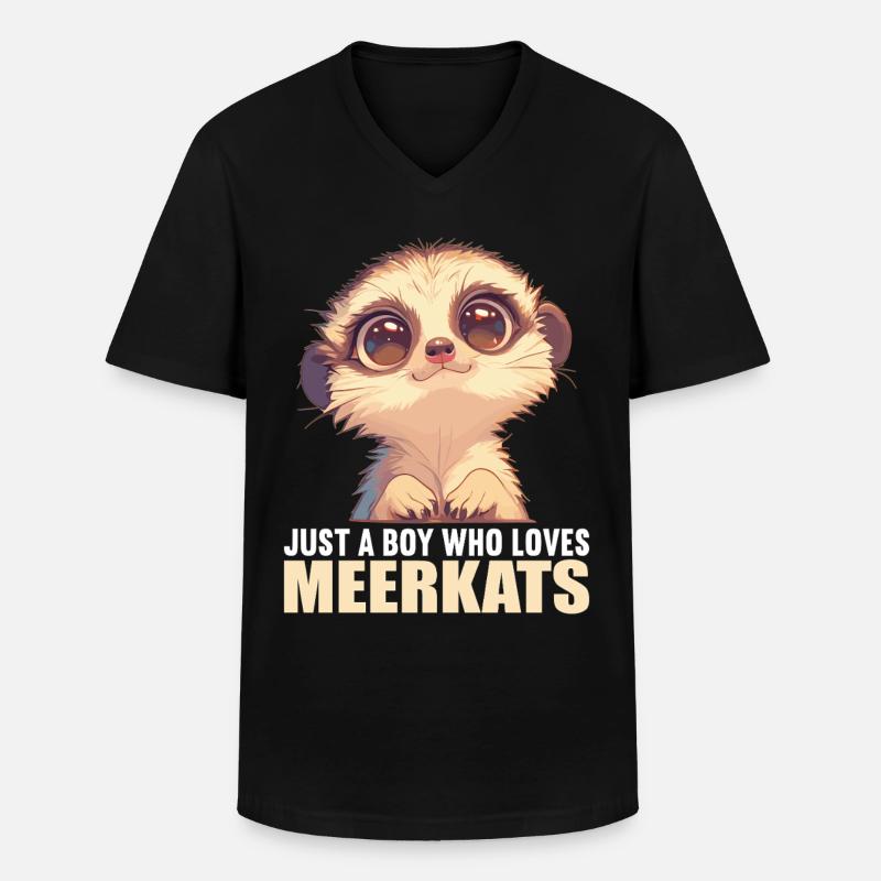 Meerkat Erdmännchen - Men's V-Neck T-Shirt - black