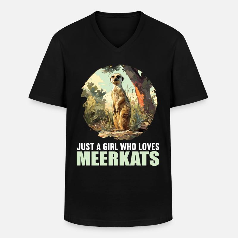 Meerkat Erdmännchen - Männer-T-Shirt mit V-Ausschnitt - Schwarz