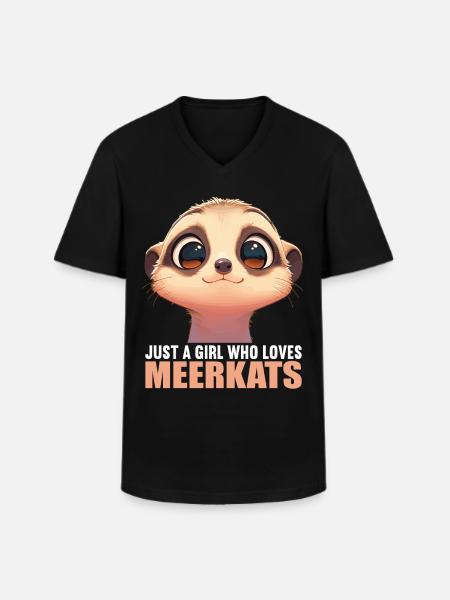 Meerkat Erdmännchen - Männer-T-Shirt mit V-Ausschnitt - Schwarz