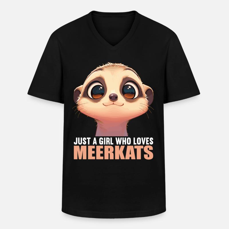 Meerkat Erdmännchen - Männer-T-Shirt mit V-Ausschnitt - Schwarz