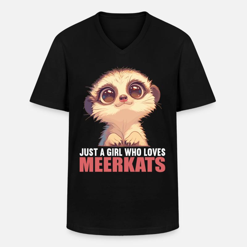 Meerkat Erdmännchen - Men's V-Neck T-Shirt - black