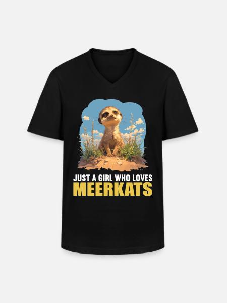 Meerkat Erdmännchen - Männer-T-Shirt mit V-Ausschnitt - Schwarz
