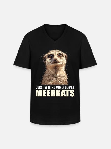 Meerkat Erdmännchen - Männer-T-Shirt mit V-Ausschnitt - Schwarz