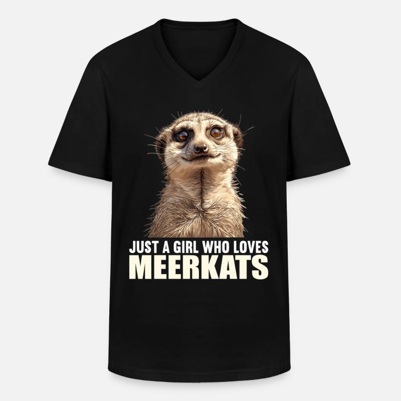 Meerkat Erdmännchen - Men's V-Neck T-Shirt - black