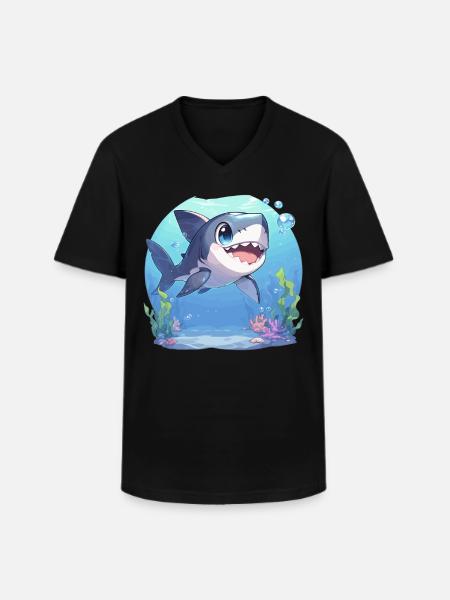 Megalodons Megalodon - Männer-T-Shirt mit V-Ausschnitt - Schwarz