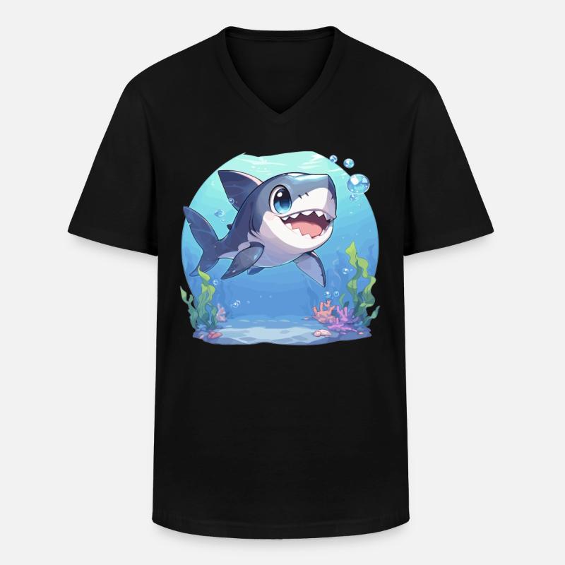 Megalodons Megalodon - Männer-T-Shirt mit V-Ausschnitt - Schwarz