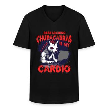 Chupacabra Cryptid Cryptozoology - Men's V-Neck T-Shirt - black - Front - AI Model Male 178 dark (178cm)
