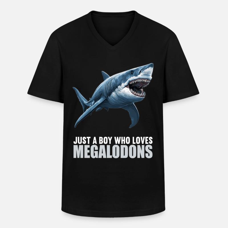 Megalodons Megalodon - Männer-T-Shirt mit V-Ausschnitt - Schwarz