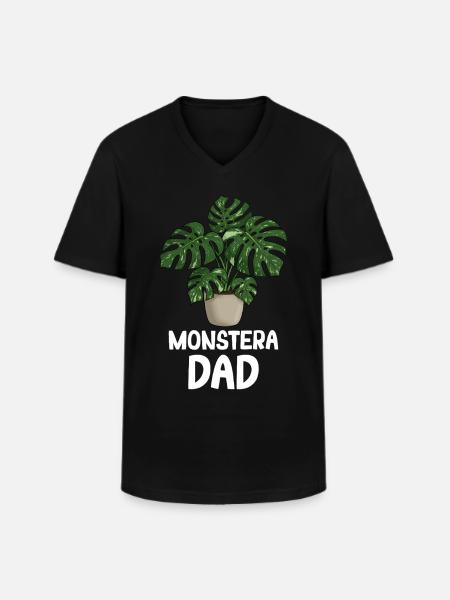 Monstera Dad - Men's V-Neck T-Shirt - black
