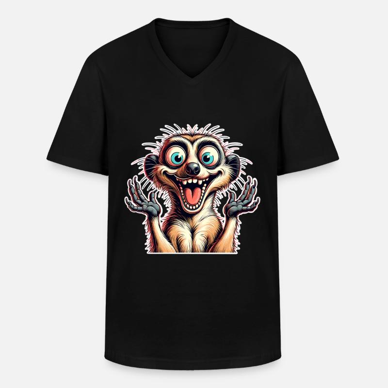 Erdmännchen - Männer-T-Shirt mit V-Ausschnitt - Schwarz