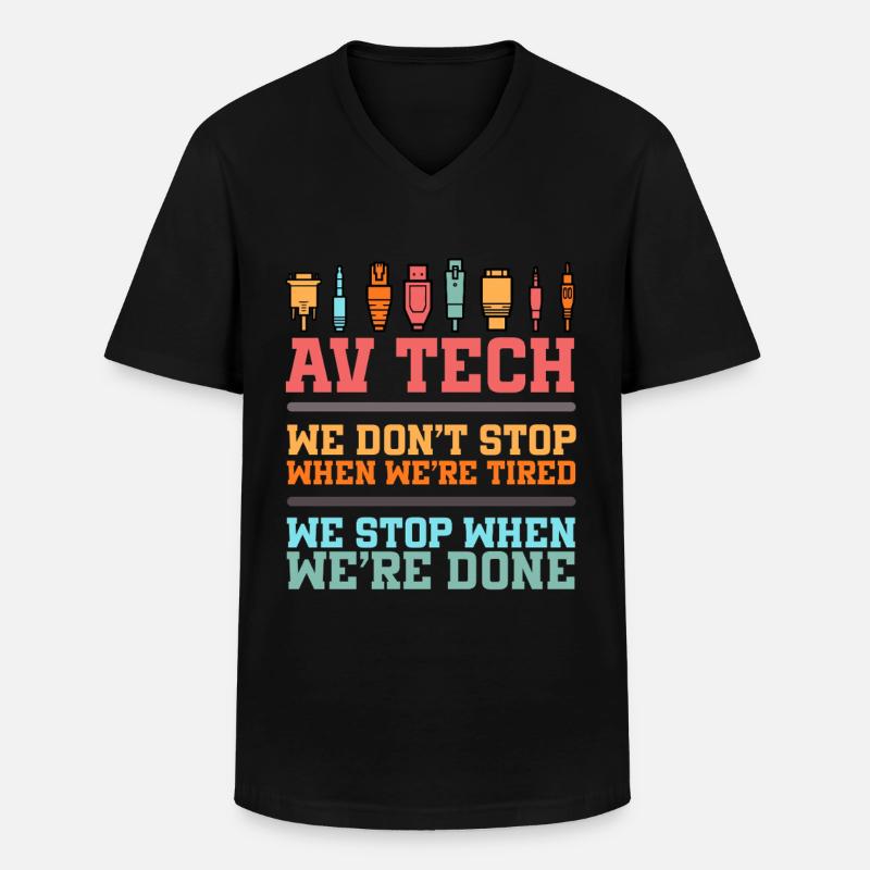 Audiovisueller Techniker AV Tech - Männer-T-Shirt mit V-Ausschnitt - Schwarz