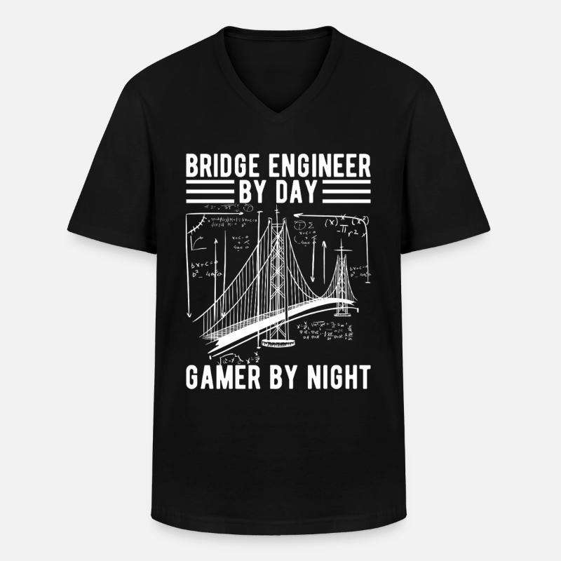 Bridge Engineer Bridge Construction - Men's V-Neck T-Shirt - black