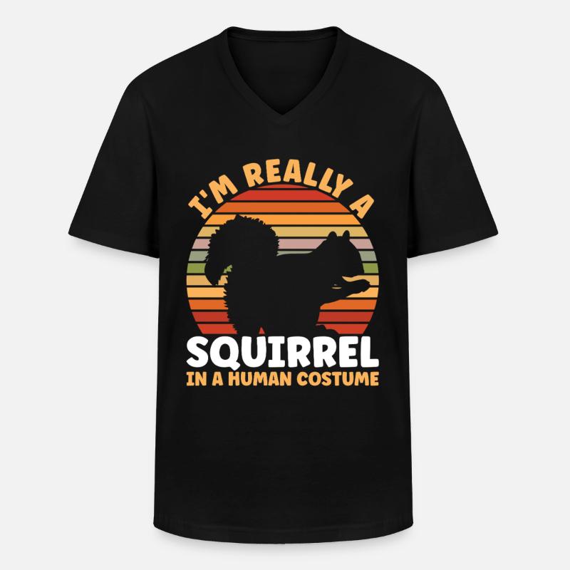 Eichhörnchen Kostüm - Männer-T-Shirt mit V-Ausschnitt - Schwarz
