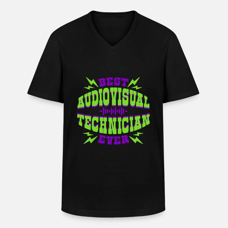 Audiovisueller Techniker AV Tech - Männer-T-Shirt mit V-Ausschnitt - Schwarz