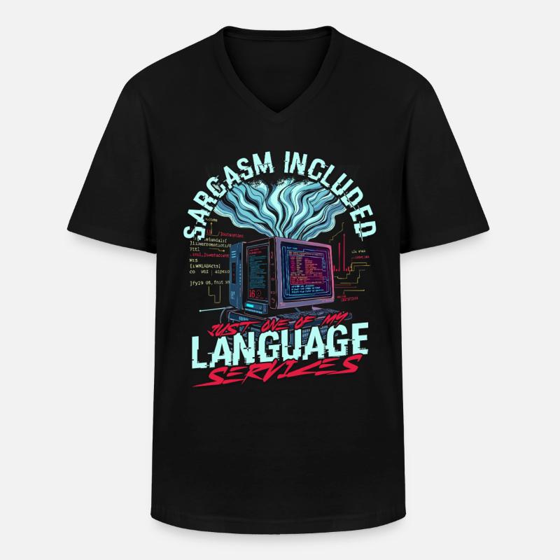 Computerlinguist - Männer-T-Shirt mit V-Ausschnitt - Schwarz
