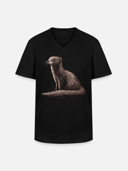 Vison Vison - T-shirt col V Homme - noir