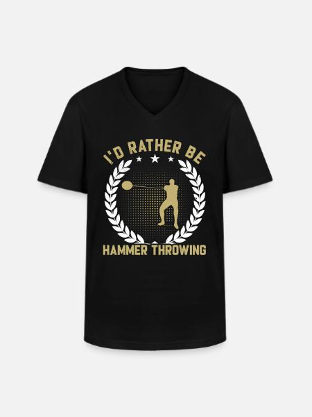 Rather Be Hammer Throw - Men's V-Neck T-Shirt - black