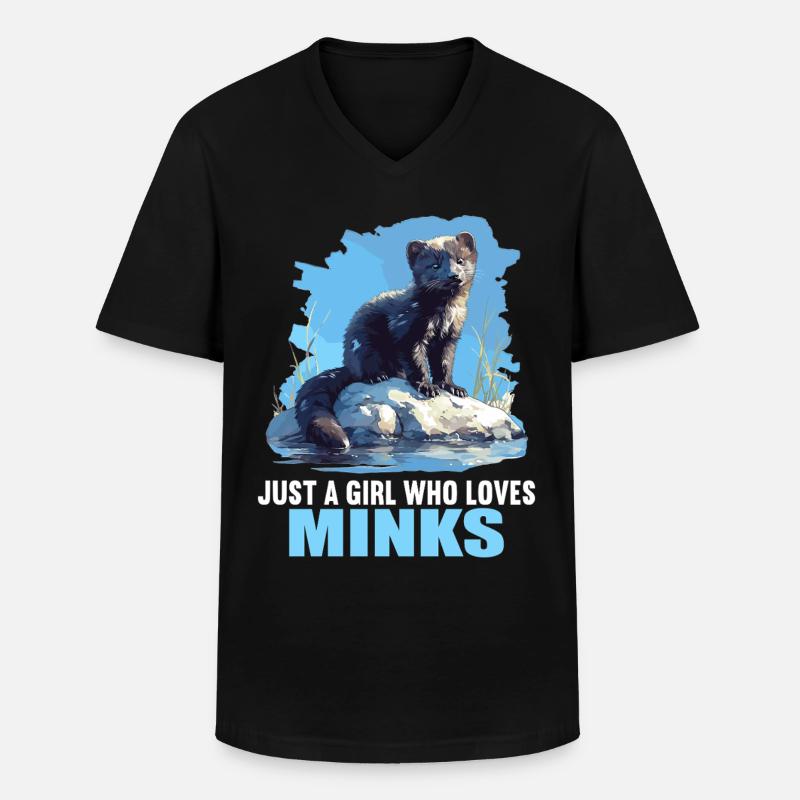 Nerze Nerz - Männer-T-Shirt mit V-Ausschnitt - Schwarz