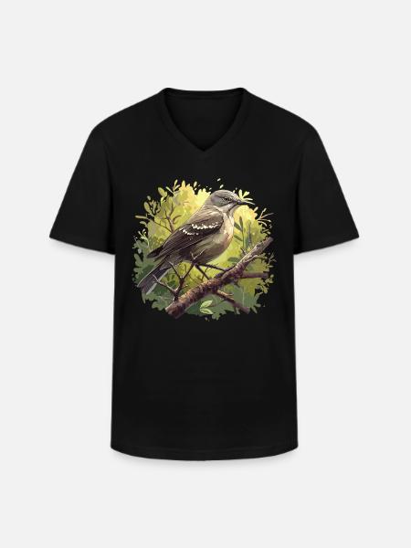 Oiseaux moqueurs Oiseaux moqueurs - T-shirt col V Homme - noir