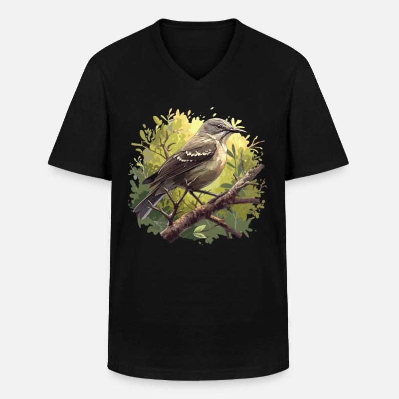 Spottdrosseln Spottdrossel - Männer-T-Shirt mit V-Ausschnitt - Schwarz
