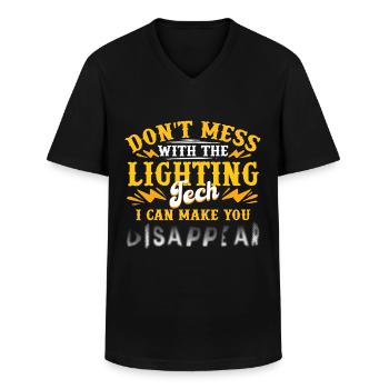 Lighting Technician Lighting Technician - Men's V-Neck T-Shirt - black - Front - AI Model Male 178 dark (178cm)
