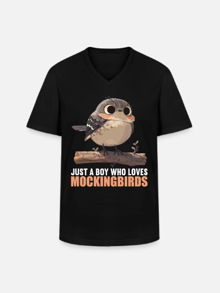 Oiseaux moqueurs Oiseaux moqueurs - T-shirt col V Homme - noir