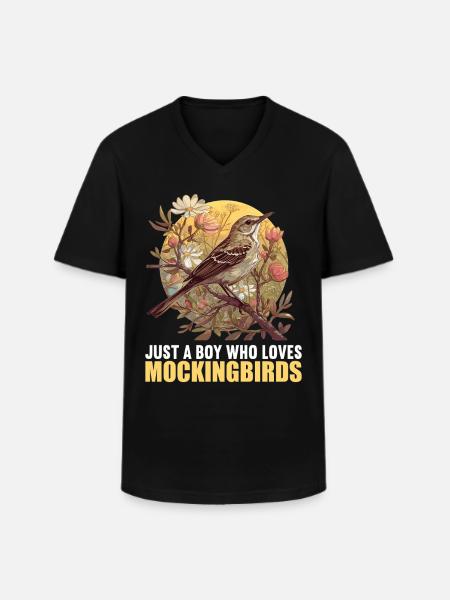 Oiseaux moqueurs Oiseaux moqueurs - T-shirt col V Homme - noir