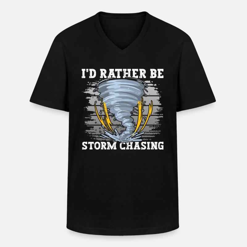Tornado Sturm Jäger - Männer-T-Shirt mit V-Ausschnitt - Schwarz