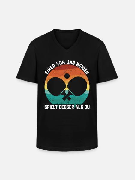Table tennis - Men's V-Neck T-Shirt - black